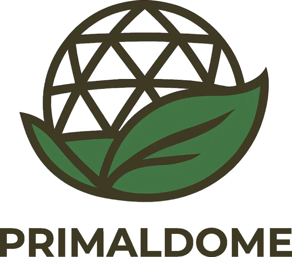 logo firmy primaldome zajmującej się budową kopuł geodezyjnych, glampingowych